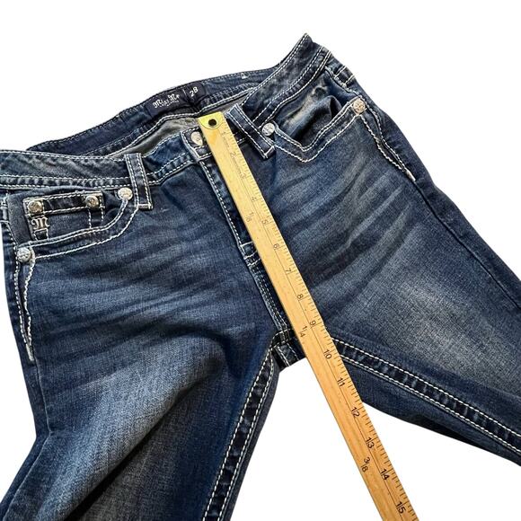 Miss Me Jeans Women’s Size 28 Mid Rise Bootcut Longhorn Skull Embroidered Bling - Picture 8 of 10